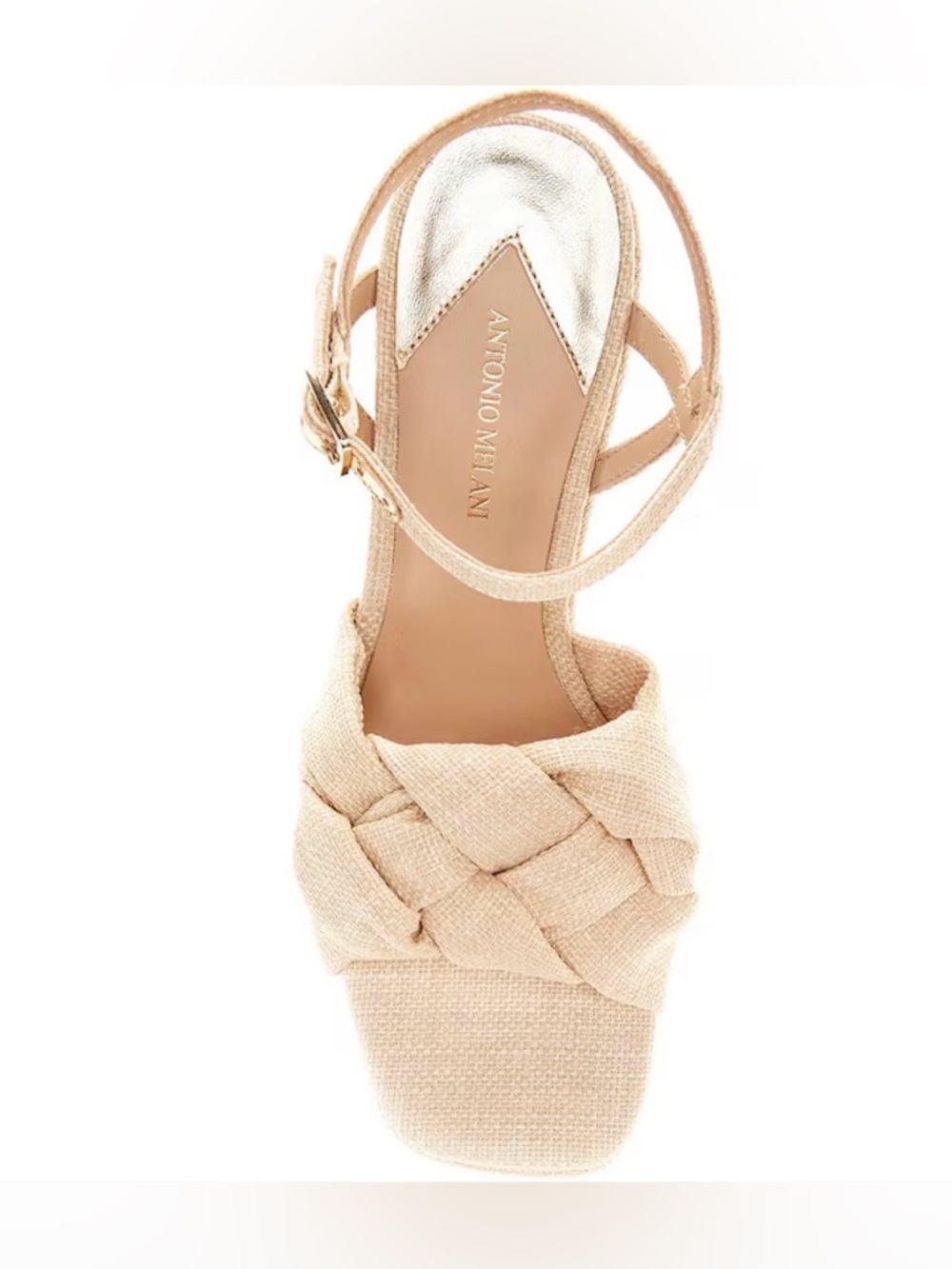 ANTONIO MELANI Mya Linen Braided Platform Dress Sandals NWOB - Picture 6 of 6
